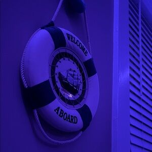Nautical Welcome Aboard Life Ring Decor